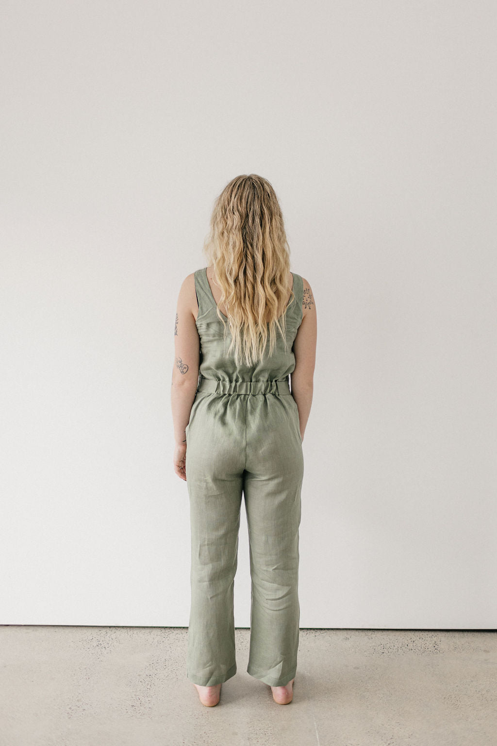 Isla Jumpsuit - Sage Green Linen