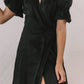 Darcy Wrap Dress - Black Linen
